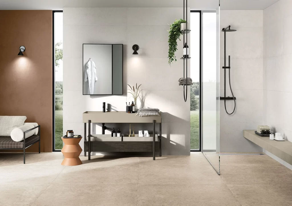 Via Arkadia Tiles London - Online Shop - FB Ciotoli Taupe - Room Setting
